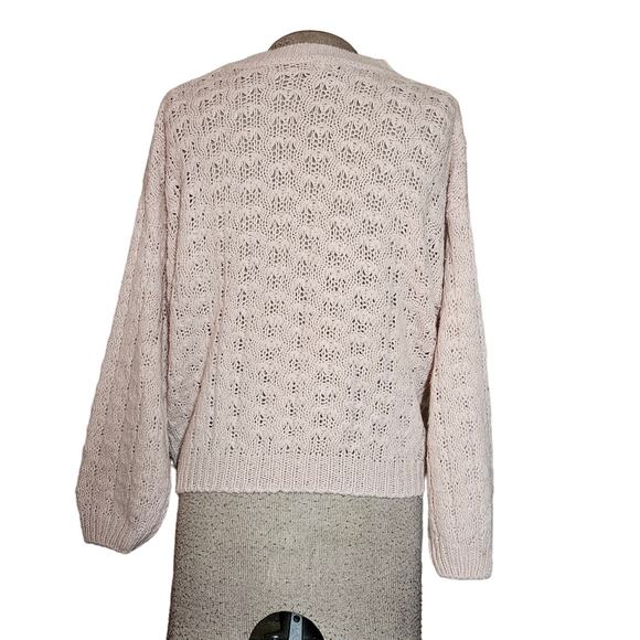 Light Pink Vintage Silk and Angora Blend Sweater Size Small - Picture 2 of 3